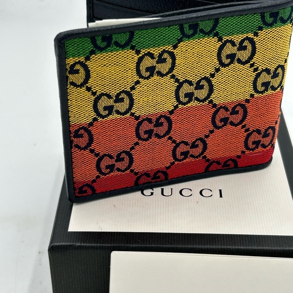 Gucci multicolor canvas/leather  bifold wallet, made in Italy - Picture 4 of 9